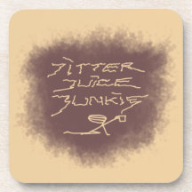Jitter Juice Junkie - koffiekunst op latte bruin.