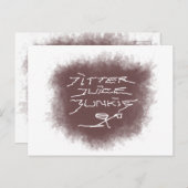 Jitter Juice Junkie - koffiekunst op wit. Briefkaart (Voorkant / Achterkant)