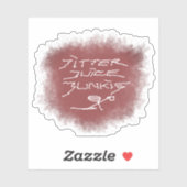 Jitter Juice Junkie - transparante koffiekunst. Sticker (Vel)