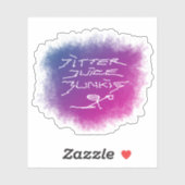 Jitter Juice Junkie - transparante koffiekunst. Sticker (Vel)