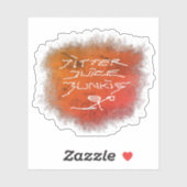 Jitter Juice Junkie - transparante koffiekunst. Sticker (Vel)