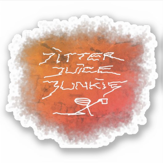 Jitter Juice Junkie - transparante koffiekunst. Sticker (Voorkant)