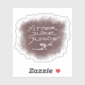 Jitter Juice Junkie - transparante koffiekunst. Sticker (Vel)