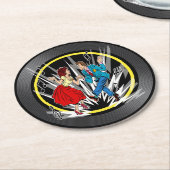 Jitterbug Shag Dancers Ronde Kartonnen Onderzetter (Gebogen)