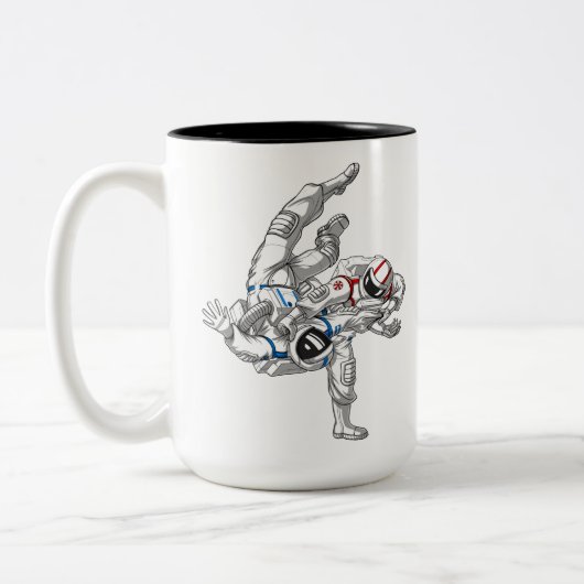Jiu-Jitsu Astronauts Tweekleurige Koffiemok (Links)