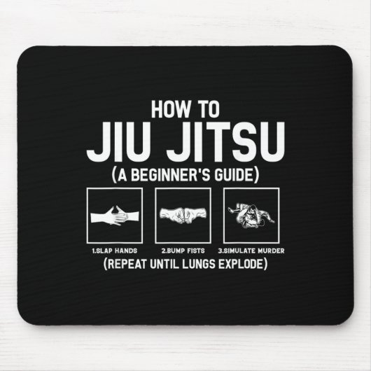 Jiu-Jitsu Beginner Jiu Jitsu Gids Funny Braziliaan Muismat (Voorkant)