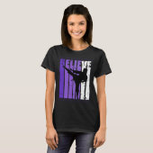 Jiu Jitsu Believe Silhouette White Belt Purple T-shirt (Voorkant volledig)
