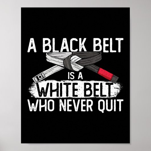 Jiu jitsu bjj een zwarte gordel is een witte gorde poster (Voorkant)