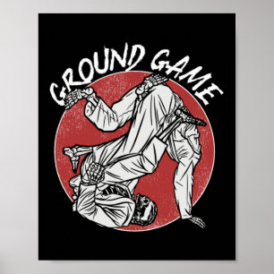 Jiu Jitsu Bjj Ground Game Retro  Poster