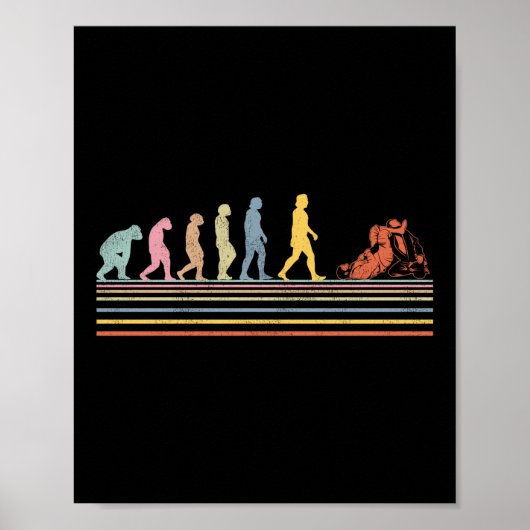 Jiu Jitsu Bjj Jiu Jitsu Evolution Evolution Retro Poster (Voorkant)