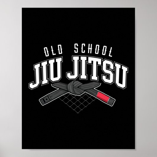 Jiu Jitsu Bjj Old School Jiu Jitsu Black Belt Poster (Voorkant)