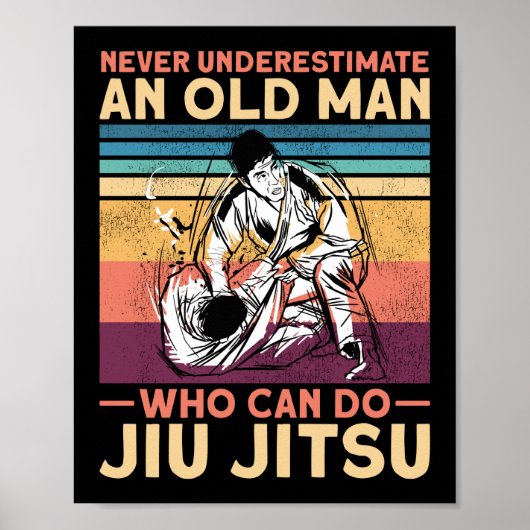 Jiu Jitsu Bjj onderschat nooit een oud Man dat Poster (Voorkant)