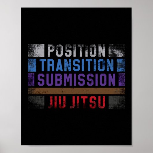 Jiu Jitsu Bjj Position Transition Submission Jiu Poster (Voorkant)