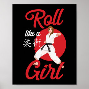 Jiu Jitsu Bjj Roll als een meisje Poster