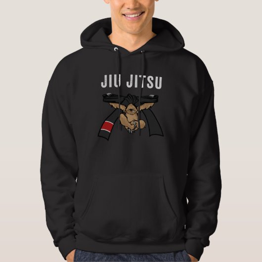 Jiu Jitsu BJJ Sloth Jiu Jitsu Black Belt met Hoodie (Voorkant)