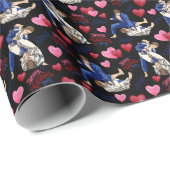 Jiu Jitsu BJJ Valentine Gift Wrapping Paper Black Cadeaupapier (Rol Hoek)