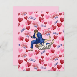 Jiu Jitsu BJJ Valentine’s Day Card in Pink Notitiekaartje