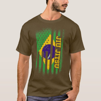 Jiu Jitsu Brasilian and American Flag Brazililian T-shirt
