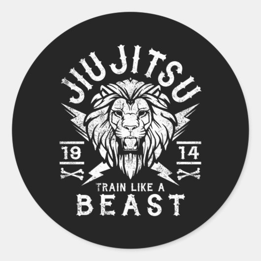 Jiu Jitsu Braziliaans Jiu Jitsu Mma BJJ Ronde Sticker (Voorkant)