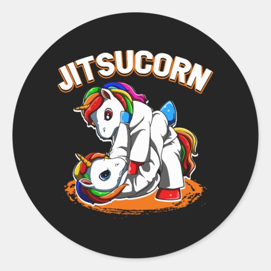 Jiu Jitsu Braziliaanse Eenhoorn Zelfverdediging Ju Ronde Sticker (Voorkant)