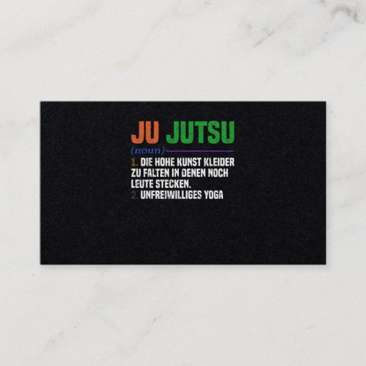 Jiu Jitsu Braziliaanse martial Arts Training Visitekaartje (Voorkant)