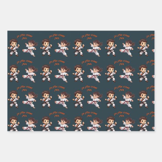 Jiu Jitsu Champ Verjaardag Wrapping Paper Set van (Voorkant)