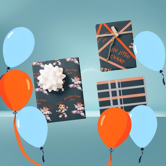 Jiu Jitsu Champ Verjaardag Wrapping Paper Set van
