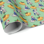 Jiu Jitsu Christmas Gift Wrapping Paper in Green Cadeaupapier (Rol Hoek)