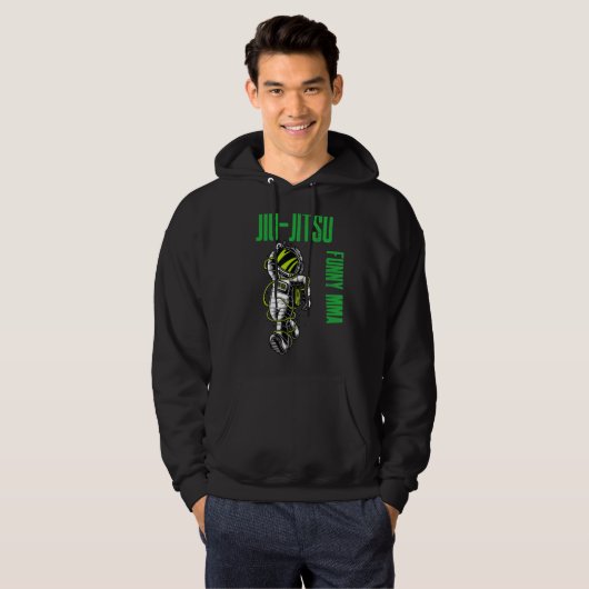 Jiu Jitsu Cool Astronaut Chill Mma Muay Thai Fight Hoodie (Voorkant volledig)