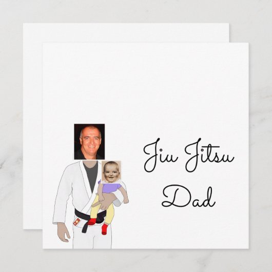 Jiu Jitsu Dad Custom Photos and Handwritten Text Bedankkaart (Voorkant / Achterkant)