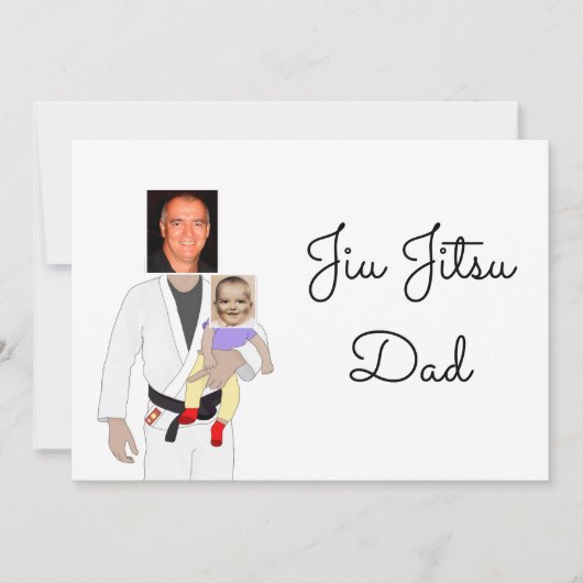 Jiu Jitsu Dad Custom Photos and Handwritten Text Kaart (Voorkant)