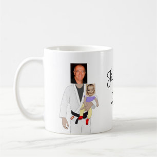 Jiu Jitsu Dad Custom Photos and Handwritten Text Koffiemok