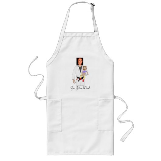 Jiu Jitsu Dad Custom Photos and Handwritten Text Lang Schort (Voorkant)