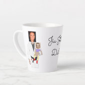 Jiu Jitsu Dad Custom Photos and Handwritten Text Latte Mok (Linkerhoek)