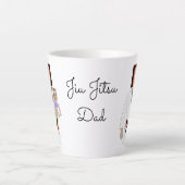 Jiu Jitsu Dad Custom Photos and Handwritten Text Latte Mok (Voorkant)