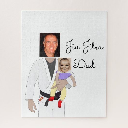 Jiu Jitsu Dad Custom Photos and Handwritten Text Legpuzzel (Verticaal)