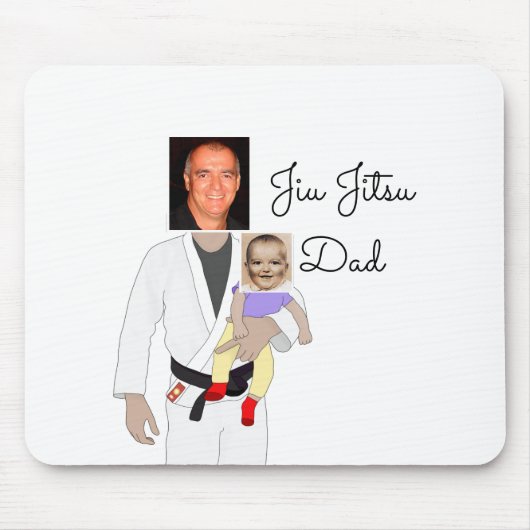 Jiu Jitsu Dad Custom Photos and Handwritten Text Muismat (Voorkant)