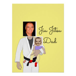 Jiu Jitsu Dad Custom Photos and Handwritten Text Perfect Poster