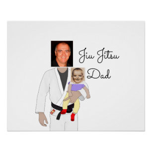 Jiu Jitsu Dad Custom Photos and Handwritten Text Perfect Poster