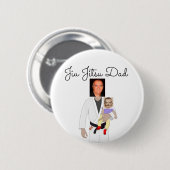 Jiu Jitsu Dad Custom Photos and Handwritten Text Ronde Button 5,7 Cm (Voorkant /achterkant)