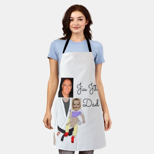 Jiu Jitsu Dad Custom Photos and Handwritten Text Schort (Gedragen)