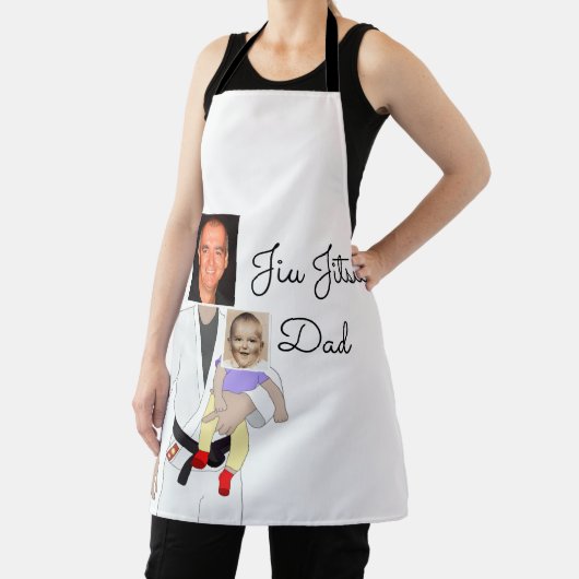 Jiu Jitsu Dad Custom Photos and Handwritten Text Schort (Insitu)