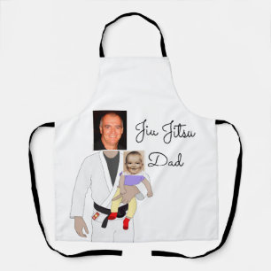 Jiu Jitsu Dad Custom Photos and Handwritten Text Schort