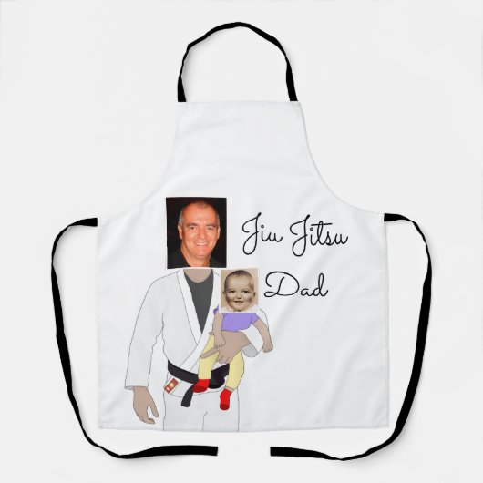 Jiu Jitsu Dad Custom Photos and Handwritten Text Schort (Voorkant)