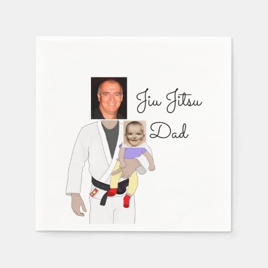 Jiu Jitsu Dad Custom Photos and Handwritten Text Servet (Voorkant)