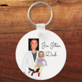 Jiu Jitsu Dad Custom Photos and Handwritten Text Sleutelhanger (Achterkant)