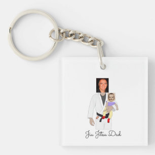 Jiu Jitsu Dad Custom Photos and Handwritten Text Sleutelhanger