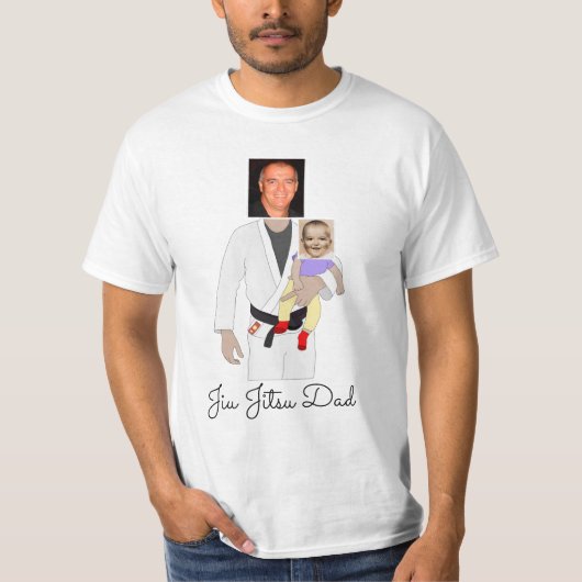 Jiu Jitsu Dad Custom Photos and Handwritten Text T-shirt (Voorkant)