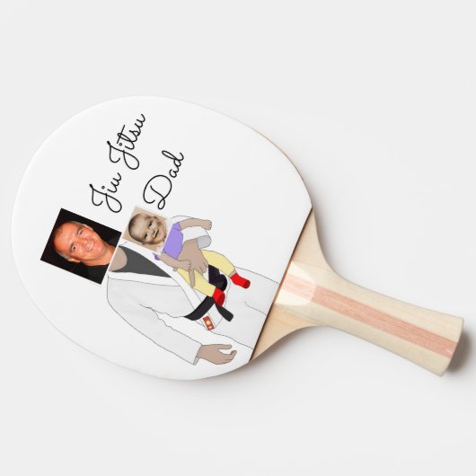 Jiu Jitsu Dad Custom Photos and Handwritten Text Tafeltennisbatje (Zijkant)
