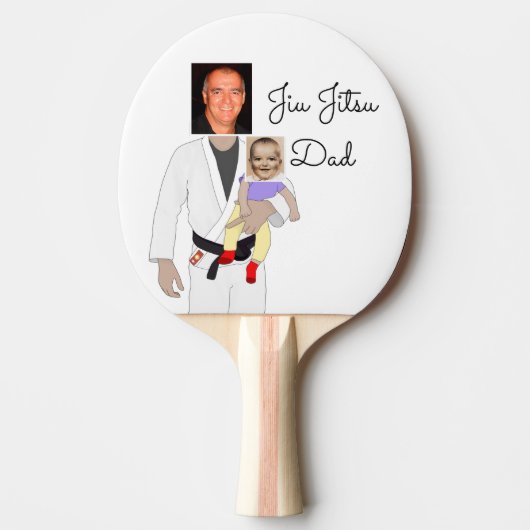 Jiu Jitsu Dad Custom Photos and Handwritten Text Tafeltennisbatje (Voorkant)